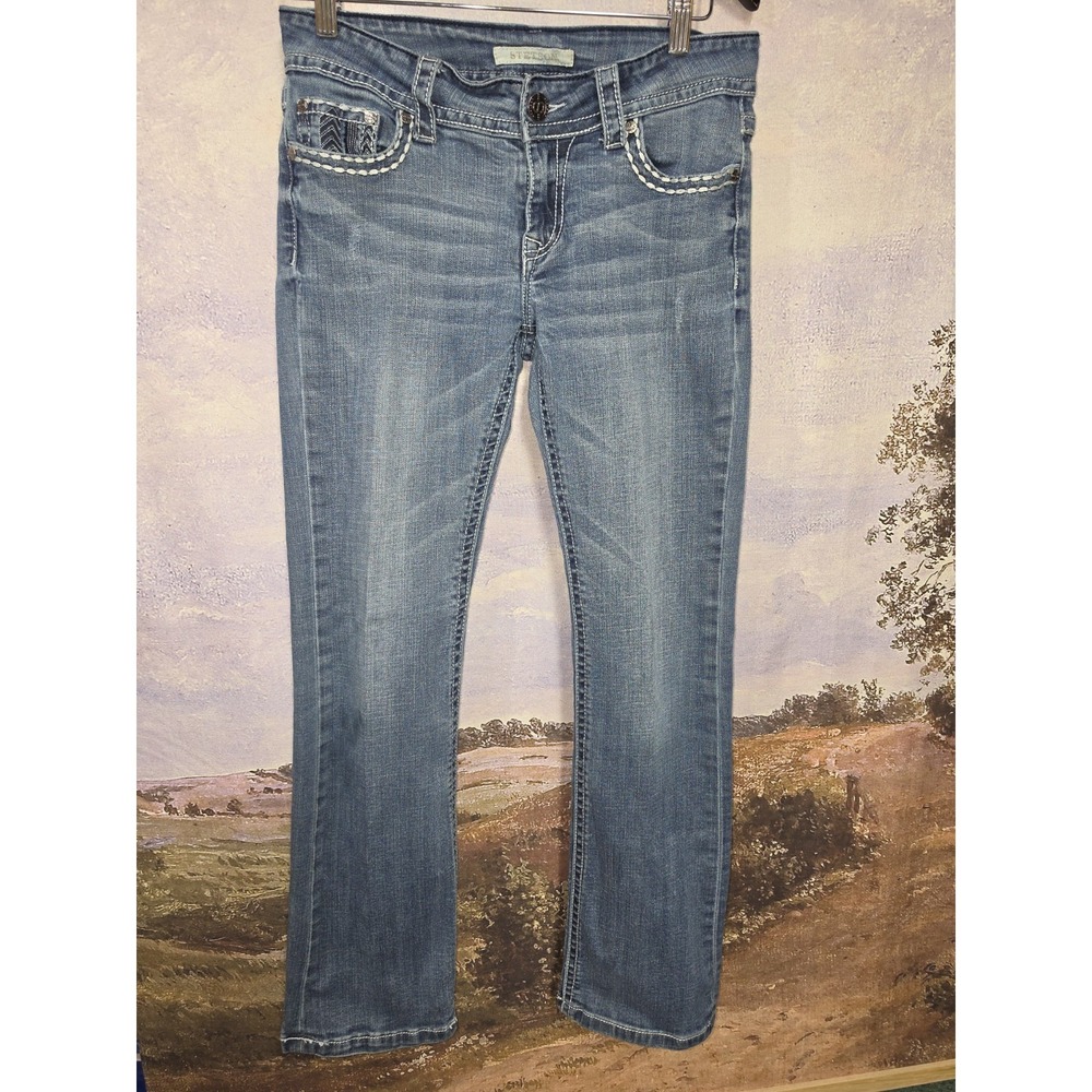 Stetson No. 816 Classic Bootcut Jeans Womens 8 Regular Medium Wash Blue Denim